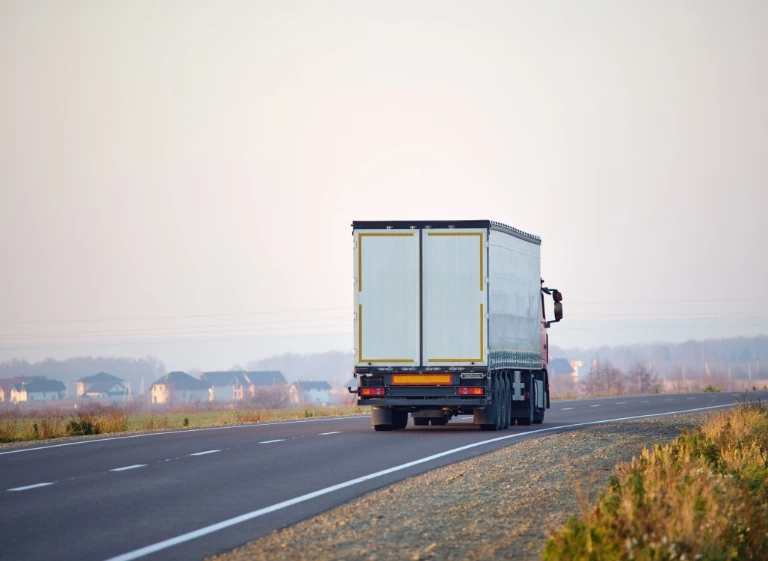 białe auto ciężarowe